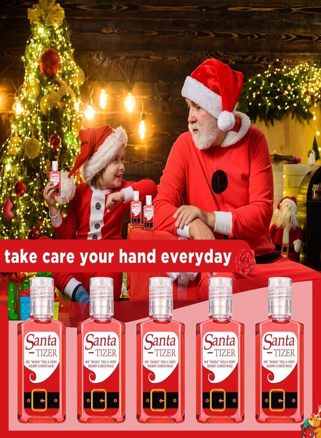 Oudain 50 Pcs Christmas Santa Mini Hand Sanitizer Bulk Christmas Gift Favors Small Hand Sanitizer for Guest 1fl oz Travel Size Hand Soap Gift for Christmas Xms Party Supplies - Image 4